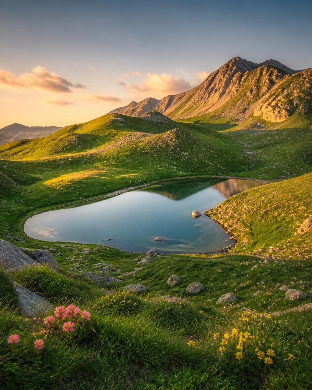 Prati e laghi dei Sibillini in estate